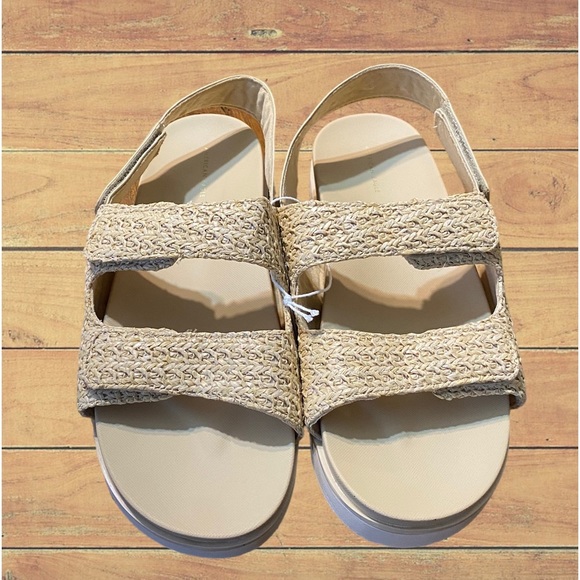 NWT - AE Women’s Raffia Slingback Sandal (Natural Cream / Multiple Sizes) - Picture 4 of 8